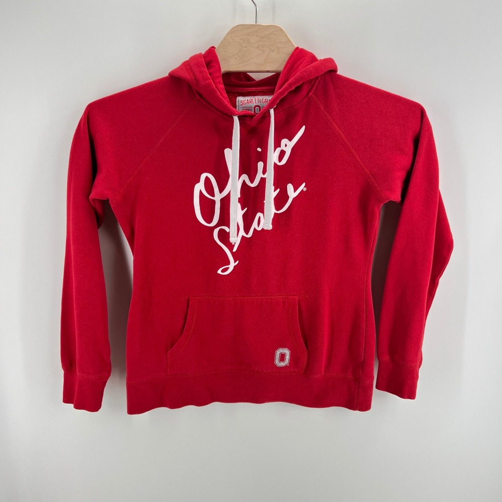 Scarlet & Gray Ohio State Buckeyes Hoodie Size M Cotton Blend Red NCAA Gameday